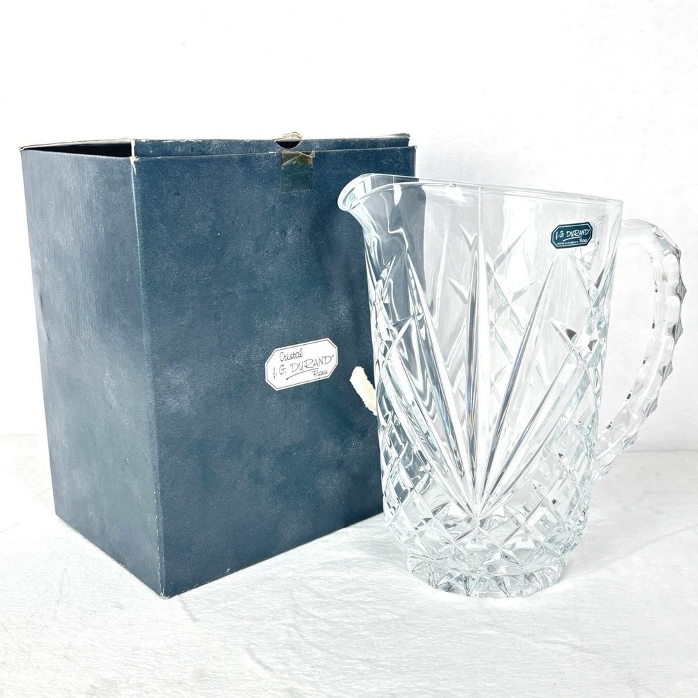 Cristal d'Arques JG Durand Villemont Crystal Pitcher France 40 Oz 62510 NIB
